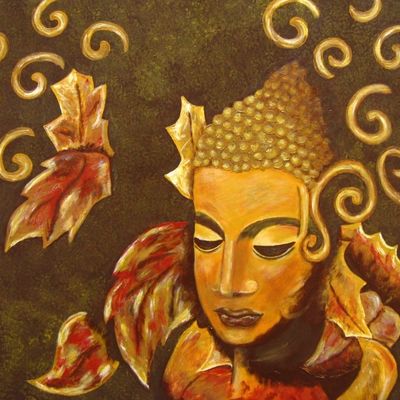 Bild vergr&ouml;&szlig;ern: Habiger-buddha in gold 60x80