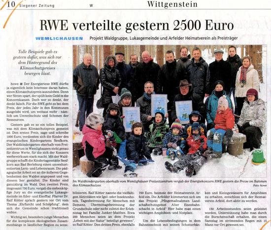 Pressebericht Klimaschutzpreis 2012 Siegener
