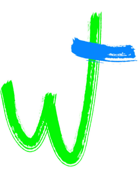 Bild vergrößern: Das Logo besteht aus dem Buchstaben W in neongrün und bei genauer Betrachtung ist auch ein Kreuz erkennbar. Es sieht so aus als habe man das Logo mit einem Pinsel gemalt. Der Strich vom W ist an der rechten Seite deutlich höher gemalt worden. Fast am oberen Ende dieses Striches ist in einem neonblauen Ton ein kurzer Querstrich eingezeichnet. Dieser bildet in Verbindung mit dem Bogen des Buchstaben W ein Kreuz. Das W steht hier wohl für Wittgenstein und das Kreuz für den Kirchenkreis.