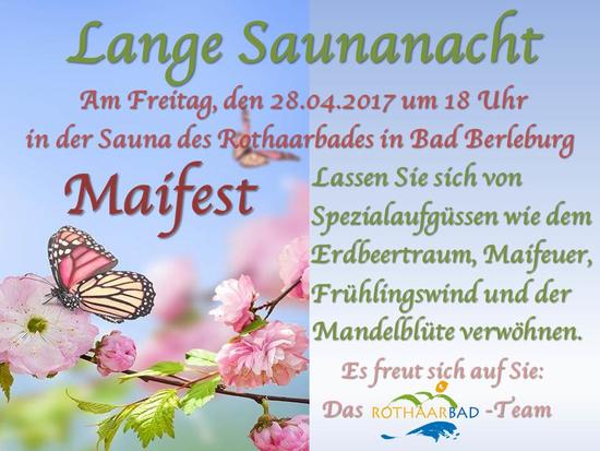 Bild vergr&ouml;&szlig;ern: Lange Saunanacht im Mai