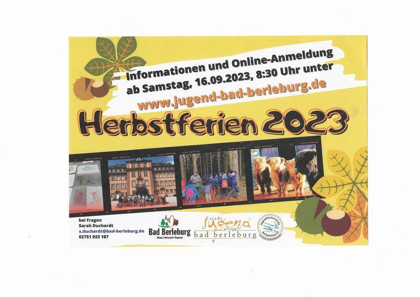 Bild vergr&ouml;&szlig;ern: Flyer Herbstferienprogramm 2023