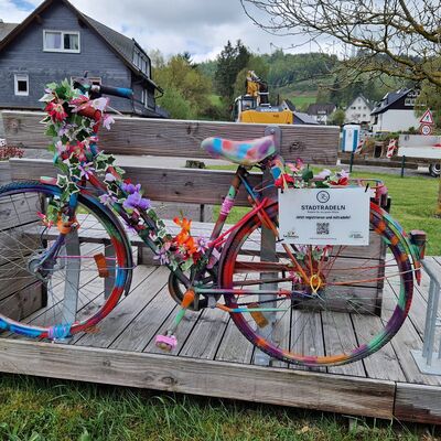 Bild vergr&ouml;&szlig;ern: Buntes Fahrrad Aue